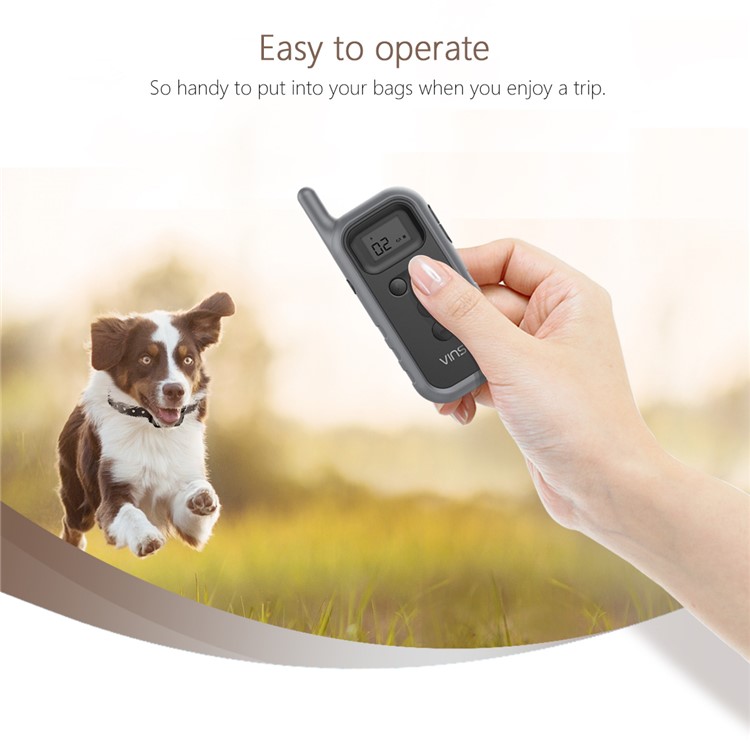 VINSIC VSAA014 Rechargeable Dog Training Collar 5 Levels 100 Meters Remote Control with LCD Display-8