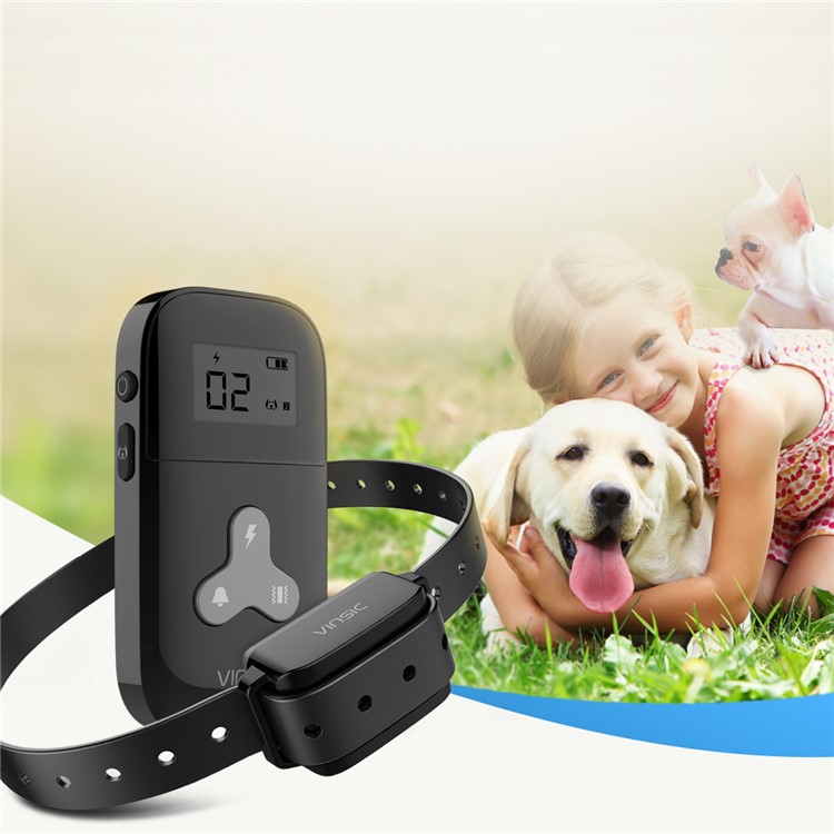 VINSIC VSAA010B Rechargeable Dog Training Collar 5 Levels 300 Meters Remote Control with LCD Display-1