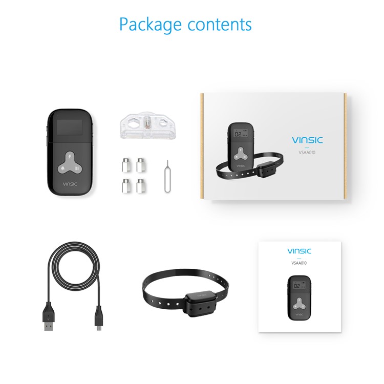 VINSIC VSAA010B Rechargeable Dog Training Collar 5 Levels 300 Meters Remote Control with LCD Display-10
