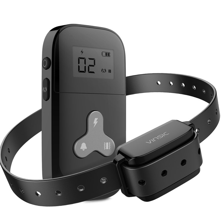 VINSIC VSAA010B Rechargeable Dog Training Collar 5 Levels 300 Meters Remote Control with LCD Display-2