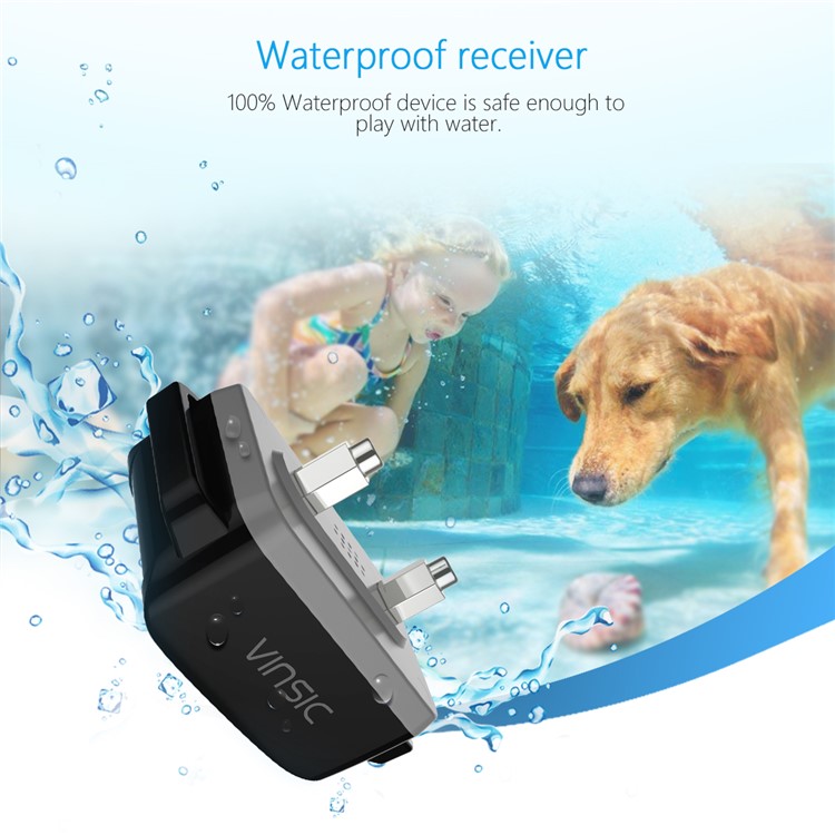 VINSIC VSAA010B Rechargeable Dog Training Collar 5 Levels 300 Meters Remote Control with LCD Display-5