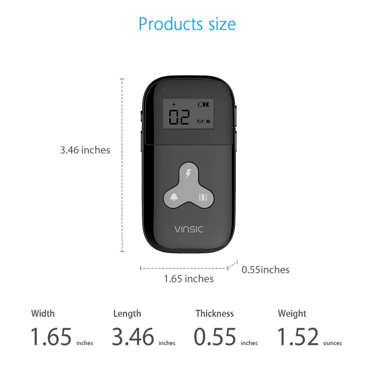 VINSIC VSAA010B Rechargeable Dog Training Collar 5 Levels 300 Meters Remote Control with LCD Display-8