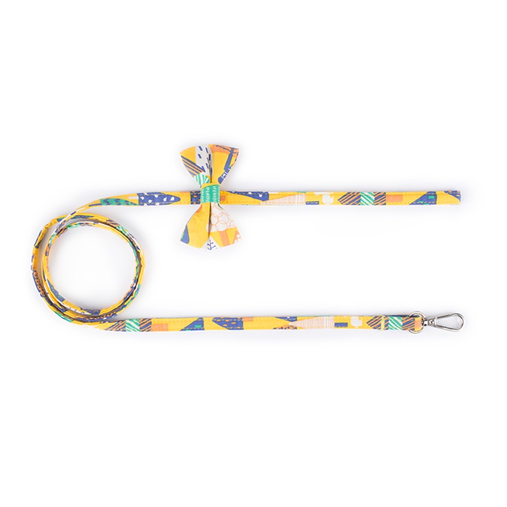 120cm Lovely Bowknot Dog Pet Chain Traction Rope Training Leash - Yellow-2