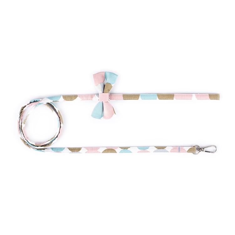 Cute Bowknot Dot Decor Cotton Little Cat Dog Pet Leash Traction Rope(Length: 120cm) - Pink-3