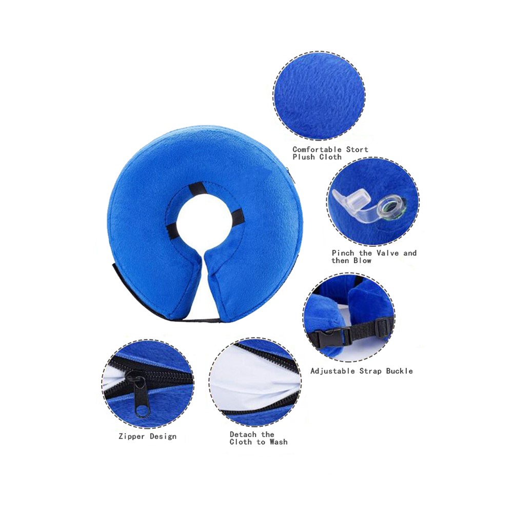 Anti-biting Protective Collar Pet Dog Cat Inflatable Comfortable E-Collar - Size: L-4