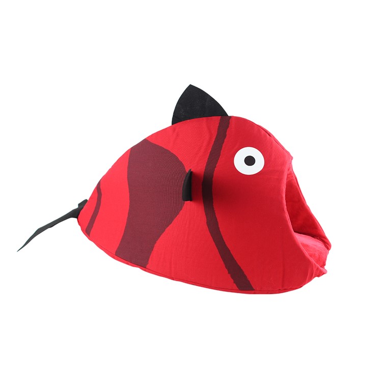 Breathable Fish Shaped Pet Cat Sleeping Bag Felt Nest Cat Litter, Size: L - Red-6