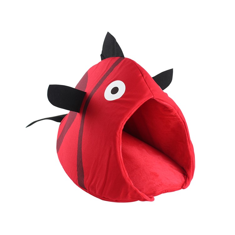 Breathable Fish Shaped Pet Cat Sleeping Bag Felt Nest Cat Litter, Size: L - Red-7