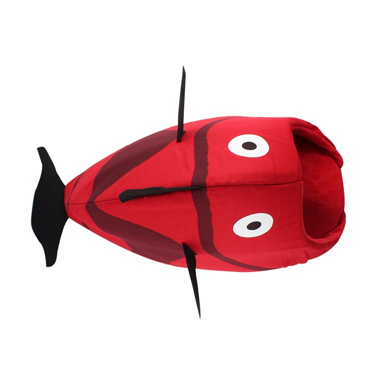 Breathable Fish Shaped Pet Cat Sleeping Bag Felt Nest Cat Litter, Size: L - Red-9