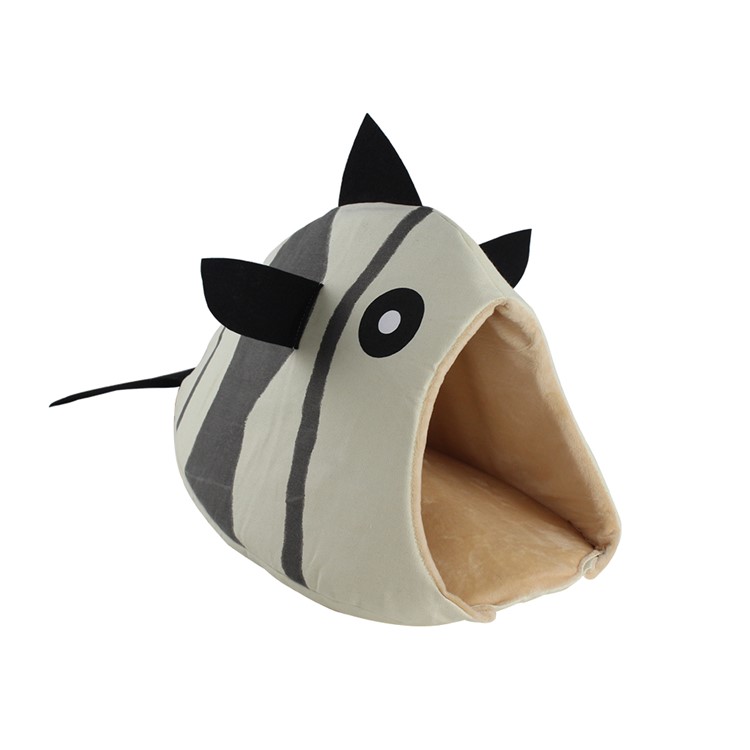 Pet Cat Fish Shaped Sleeping Bag Foldable Felt Nest Cat Litter, Size: L - Beige-6