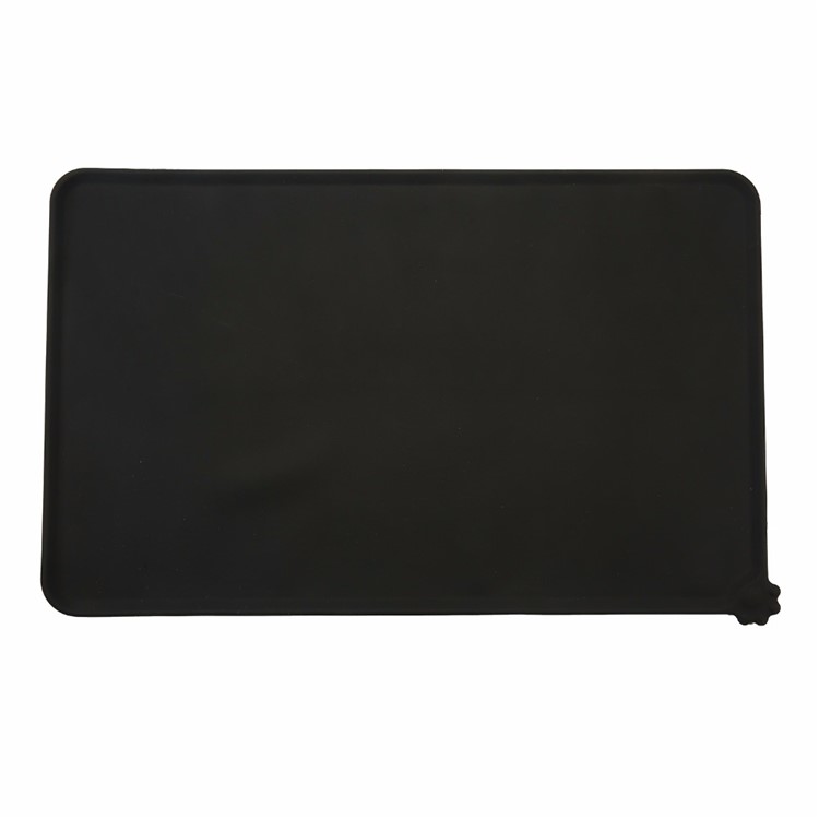 Food and Water Bowl Feeding Mat for Dogs and Puppies Non-slip Durable Silicone Placemat - Black-3