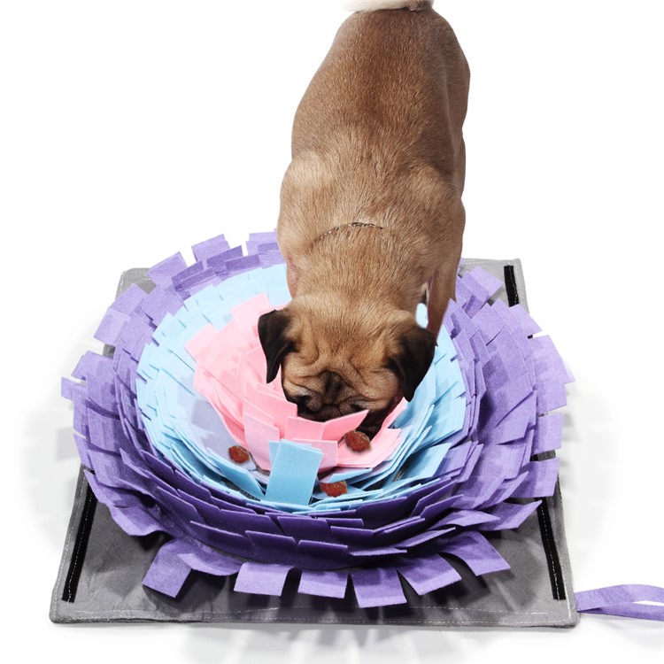 Pet Foraging Game Blanket Cat Dog Training Sniffing Mats Pad - Pink / Purple / Blue-1