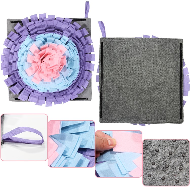 Pet Foraging Game Blanket Cat Dog Training Sniffing Mats Pad - Pink / Purple / Blue-4