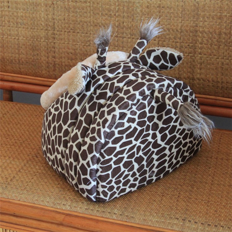 Cute Deer Shape Cozy Dog Cat Pet Bed House Sleeping Cave with Removable Cushion (M Size)-3
