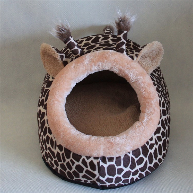 Cute Deer Shape Cozy Dog Cat Pet Bed House Sleeping Cave with Removable Cushion (M Size)-4