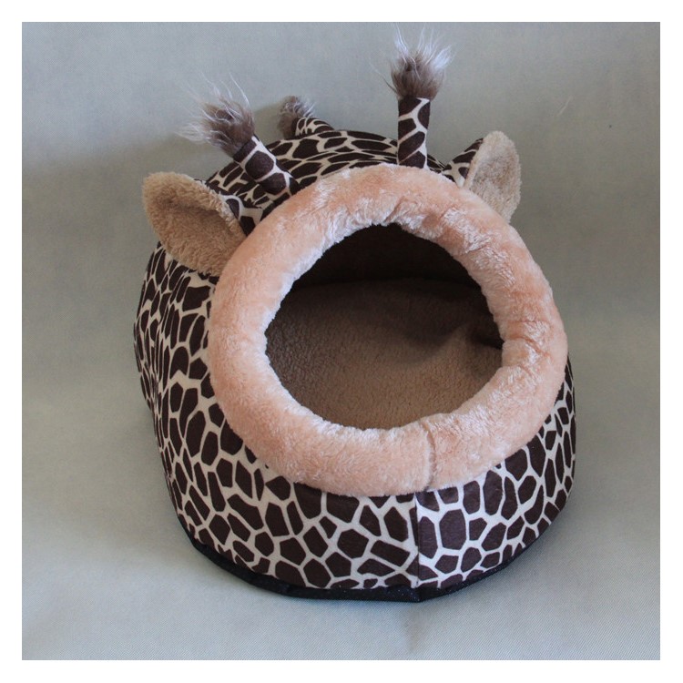 Cute Deer Shape Cozy Dog Cat Pet Bed House Sleeping Cave with Removable Cushion (M Size)-6