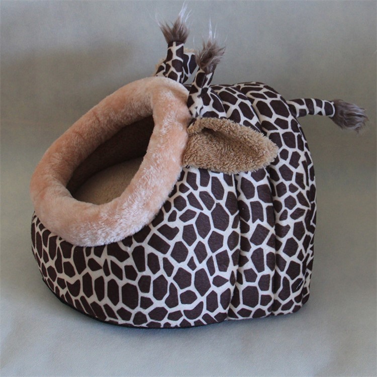 Cute Deer Shape Cozy Dog Cat Pet Bed House Sleeping Cave with Removable Cushion (M Size)-8