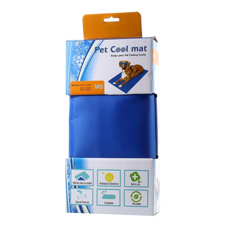 Non-Toxic Pet Cooling Gel Pad for Puppies and Cats, Size: M (50 x 65cm) - Blue-7