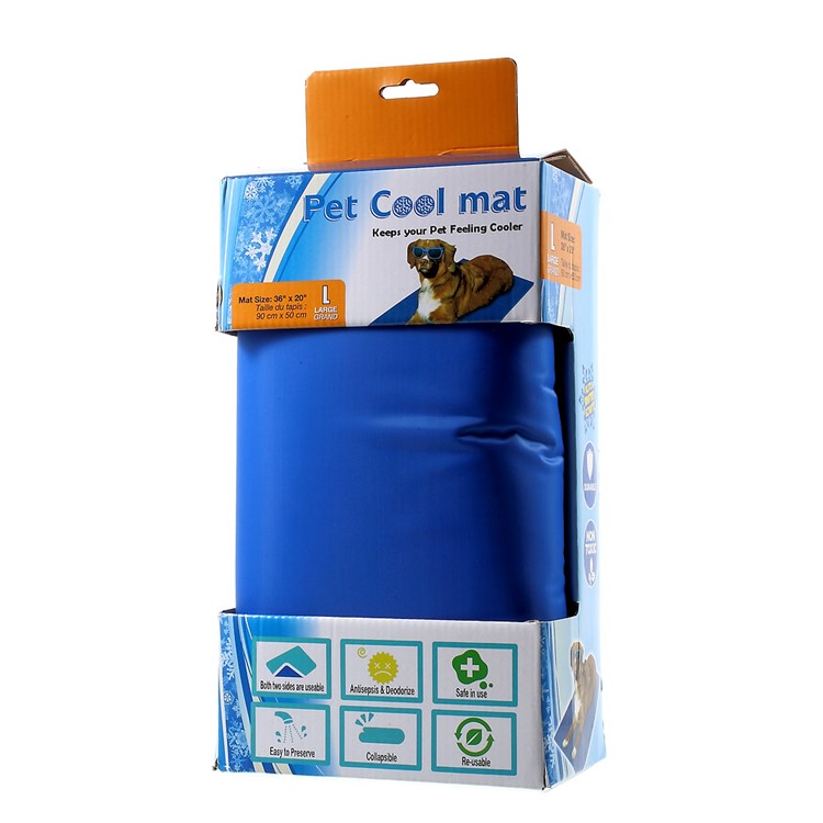 Reusable Pet Dog Cat Self Cooling Mat Pad, Size: L (50 x 90cm) - Blue-9