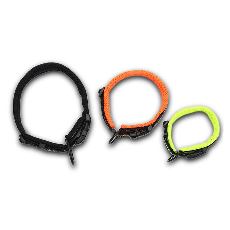 TRUELOVE Nylon Mesh Adjustable Pet Puppy Collar - Black / M Size-4