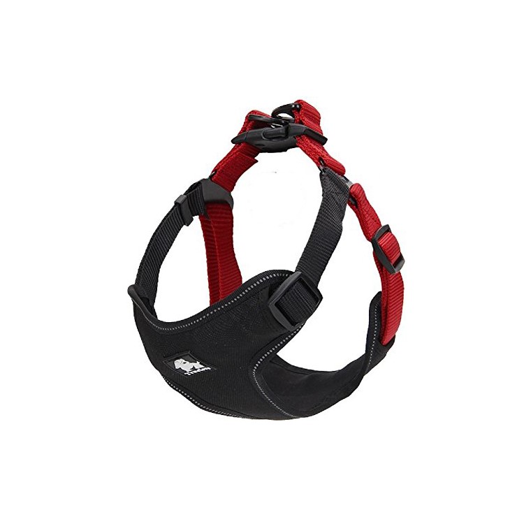 TURELOVE Best Front Range Dog Harness 3M Reflective Pet Vest - Size: S, Black / Red-2