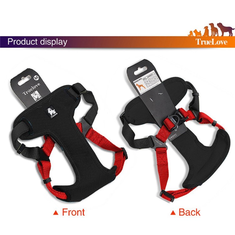 TURELOVE Best Front Range Dog Harness 3M Reflective Pet Vest - Size: S, Black / Red-3