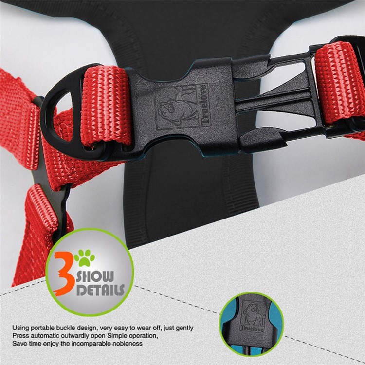 TURELOVE Best Front Range Dog Harness 3M Reflective Pet Vest - Size: S, Black / Red-5