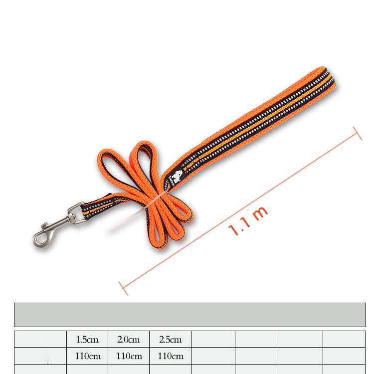TRUELOVE Walking Dog Leash Nylon Mesh Paded Pet Strap 110 x 2.0cm - Black / M Size-10