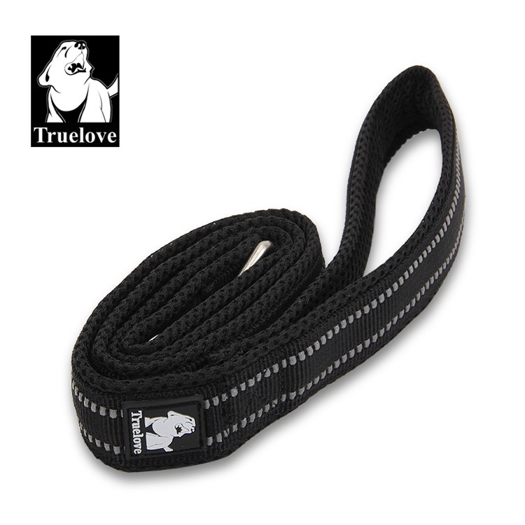 TRUELOVE Durable Dog Leash Nylon Mesh Paded Pet Strap 110 x 1.5cm - Black / S Size-1