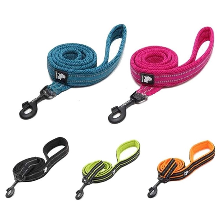 TRUELOVE Durable Dog Leash Nylon Mesh Paded Pet Strap 110 x 1.5cm - Black / S Size-12