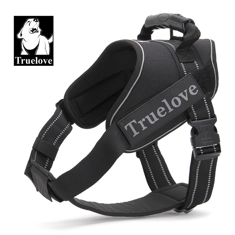 TRUELOVE Adjustable Reflective Chest Strap Middle/Large Dog Thoracic Dorsal Vest - Black / XL Size-2
