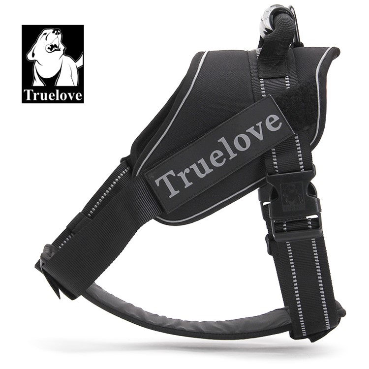 TRUELOVE Adjustable Reflective Chest Strap Middle/Large Dog Thoracic Dorsal Vest - Black / XL Size-3