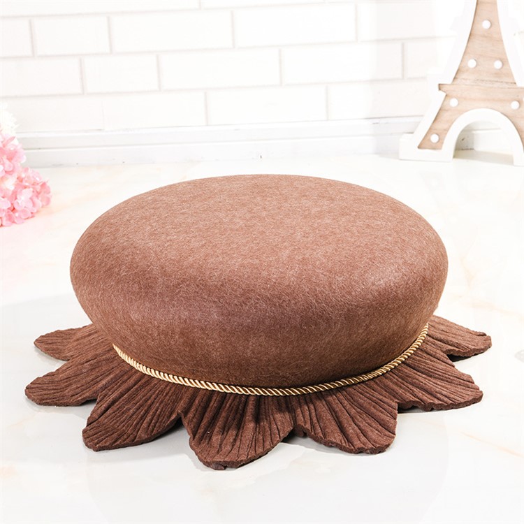 Four Seasons Cozy Felt Pet Nest Kennel Dog Cat Bed Water Lily Shape Breathable Washable - Coffee-3