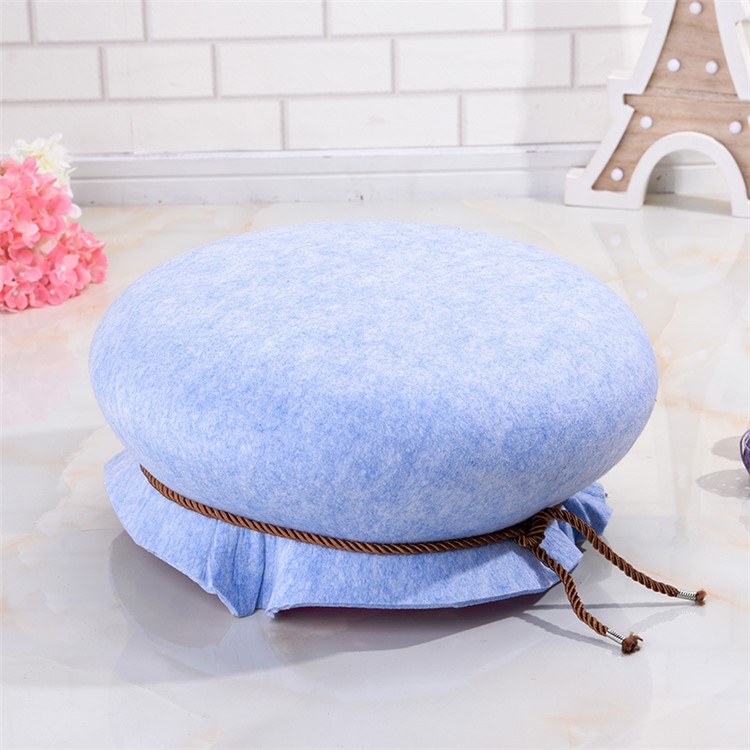 Water Lily Shape Warm Cozy Felt Pet Nest Dog Cat Bed Four Seasons Breathable Washable - Blue-2