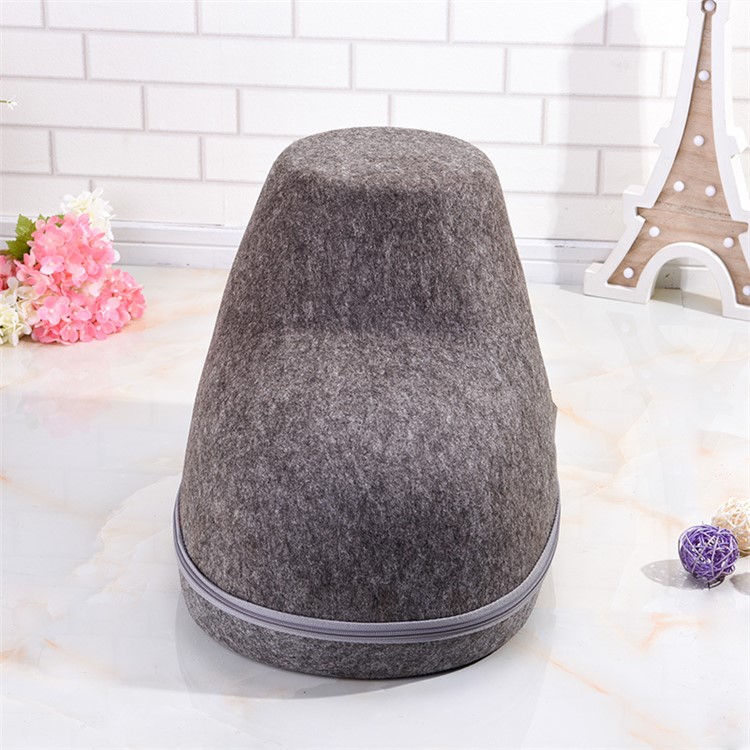 Shoe Shape Cozy Felt Pet Cave Bed Dog Cat Nest Four Seasons Breathable Washable - Side Open / Grey-4