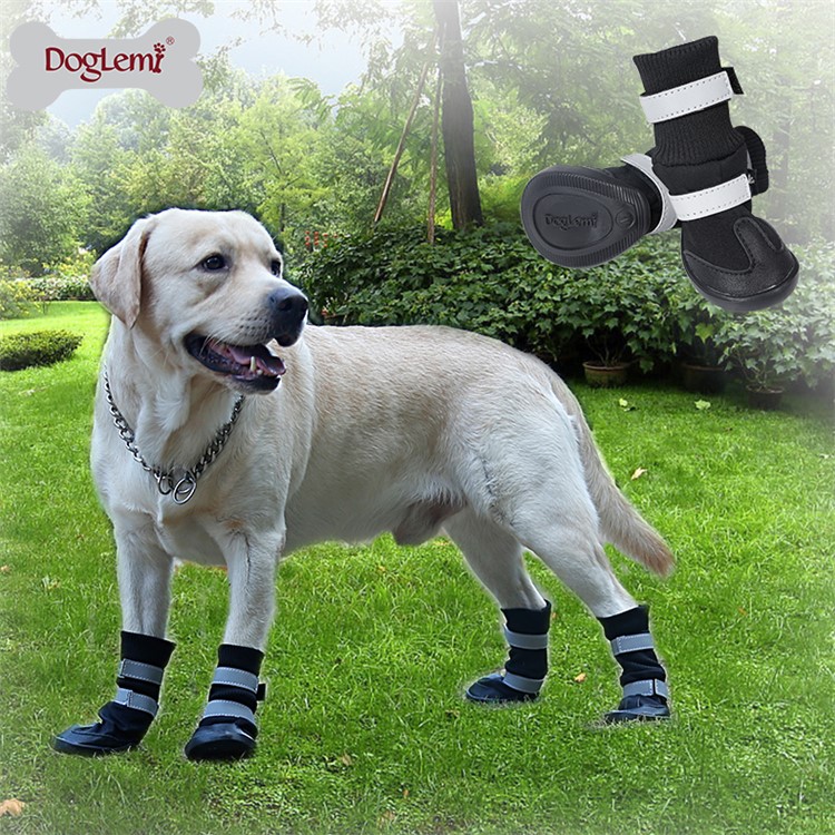 4PCS DOGLEMI Fashion Winter Warm Dog Pet Boots (DD01264) - Black / S Size-1
