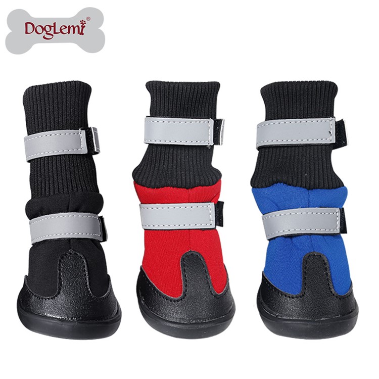 4PCS DOGLEMI Fashion Winter Warm Dog Pet Boots (DD01264) - Black / S Size-7