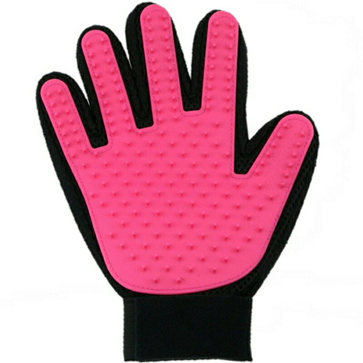 1PC Right Hand Pet Grooming Brush Gloves Massage Tool for Dogs Cats Horses Rabbits etc - Rose-2