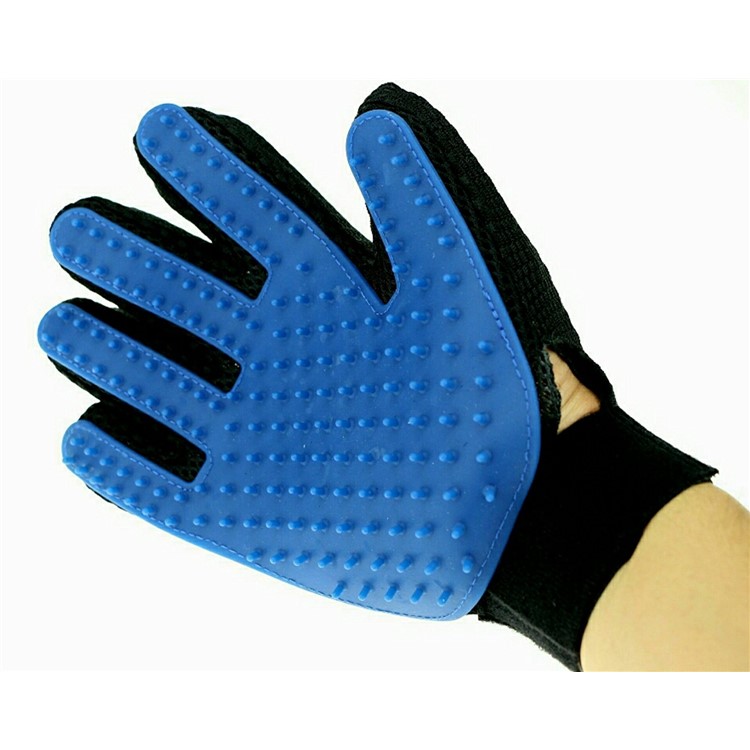 1PC Right Hand Pet Massage Gloves Grooming Brush Tool for Dogs Cats Horses Rabbits etc - Blue-3