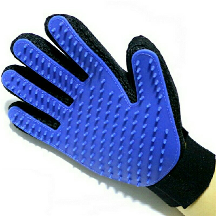 1PC Right Hand Pet Massage Gloves Grooming Brush Tool for Dogs Cats Horses Rabbits etc - Blue-5
