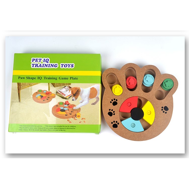 Wooden Multi-Functional Dog Food Bowl Educational Clamp Slot Training Toy - Paws-7