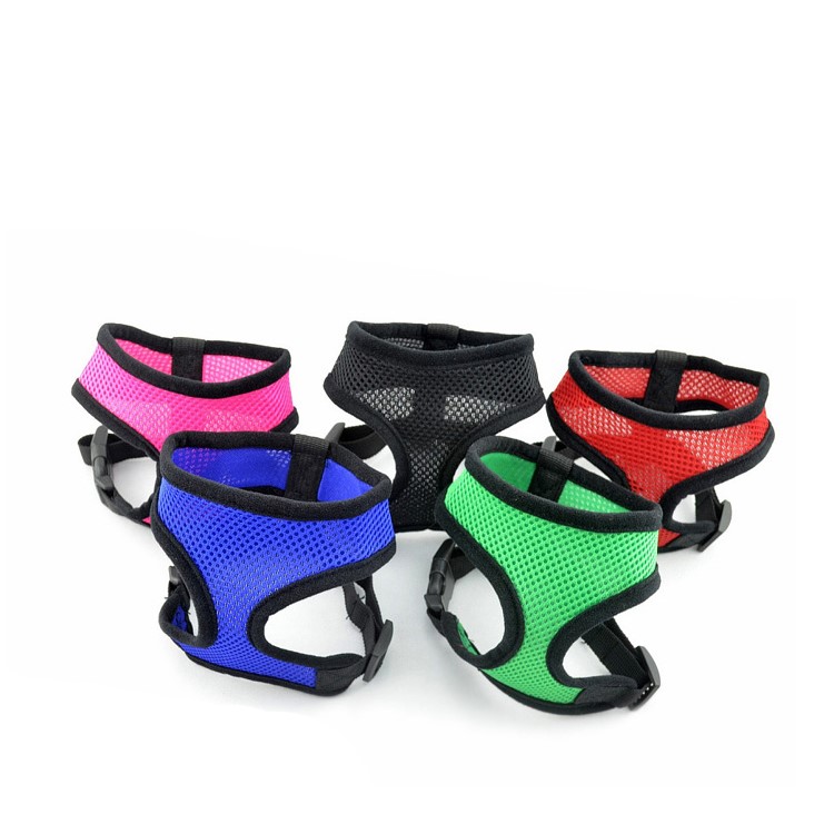 Dog Harness Pet Breast Harness Safety Mesh Strap - Black / Size: S-3