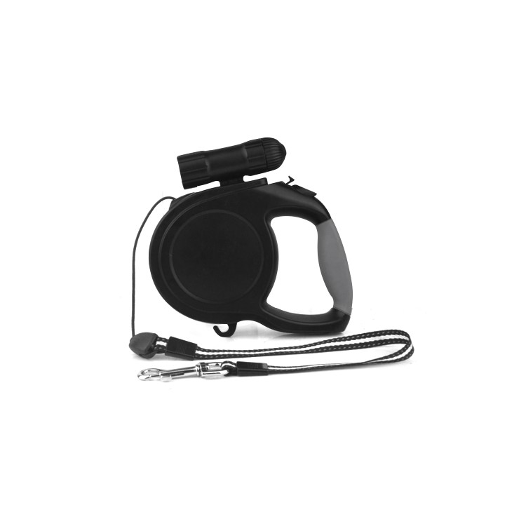 5 Meters Automatic Retractable Dog Leash Strap with LED Light for Small and Medium Dogs - Black-2