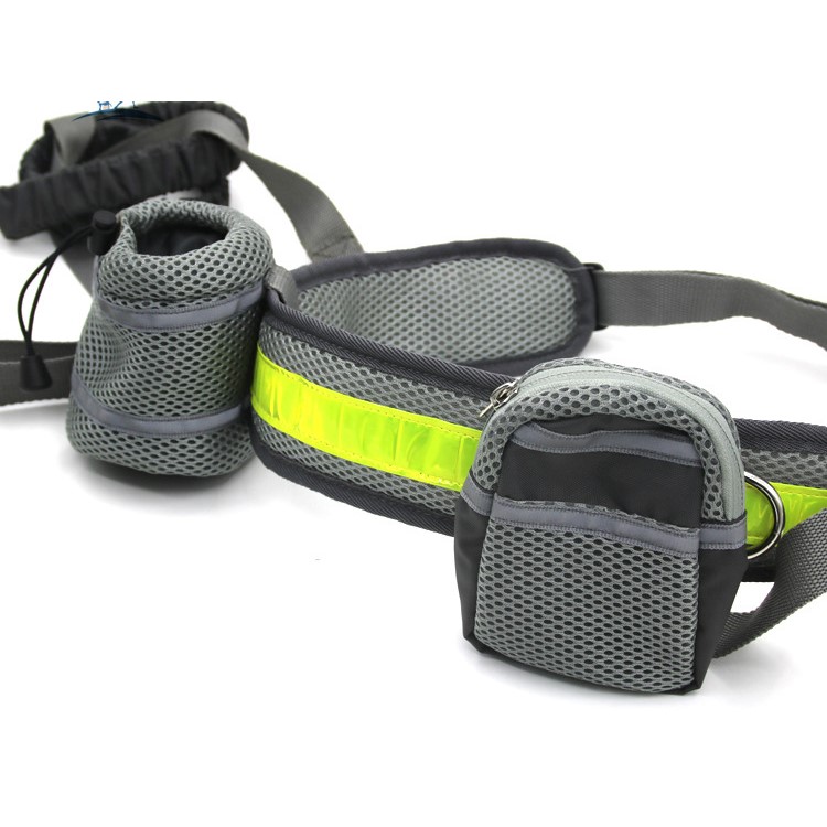 Fashionable Dog Training Waist Belt with Zipper Mesh Pocket Handsfree