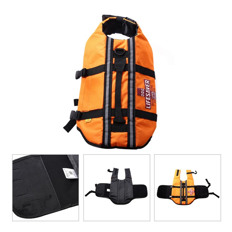 Float Coat Dog Life Jacket Quick Release Easy-Fit Adjustable Dog Life Protecter - Orange-2