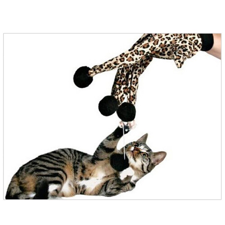 Kitten Cat Glove Leopard Teaser Play Fingertips Toy for Cats Kittens Playing Fun-1