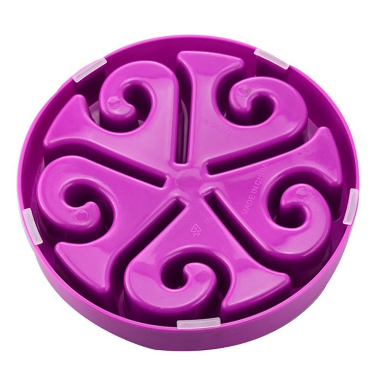 Portable Slow Feeder Bowl Interactive Bloat Stop Dog Bowl - Purple-4