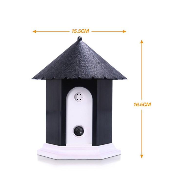 Ultrasonic Outdoor Bark Control Dog Trainer Birdhouse Shape - Black-4