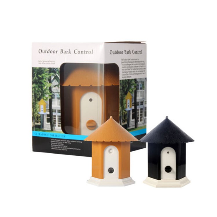 Ultrasonic Outdoor Bark Control Dog Trainer Birdhouse Shape - Black-6