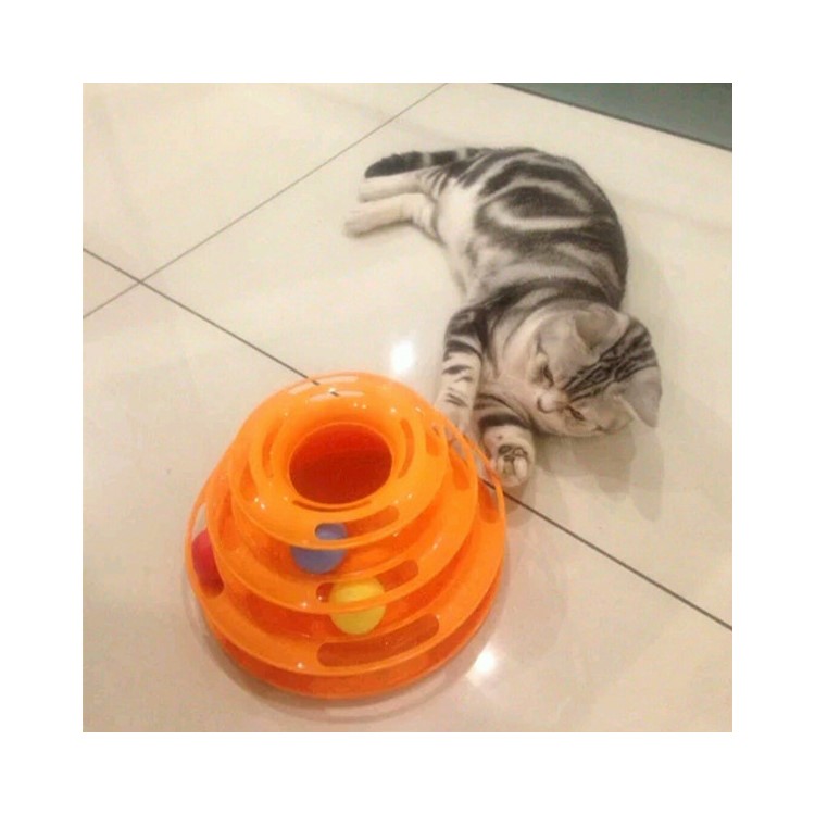 Cat Tower of Tracks Amusement Toy Interactive Track and Ball Chase Pet Intelligence Toy-2