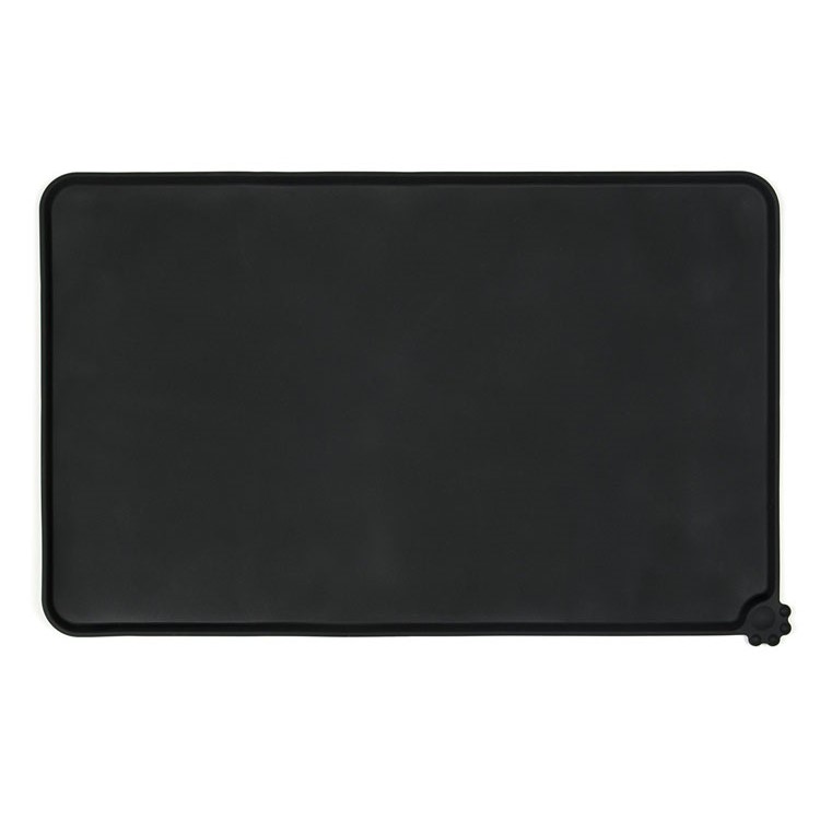 High-grade Silicone Waterproof Pet Feeding Mat Dog Bowl Placemat, Size: 47 x 30cm - Black-1